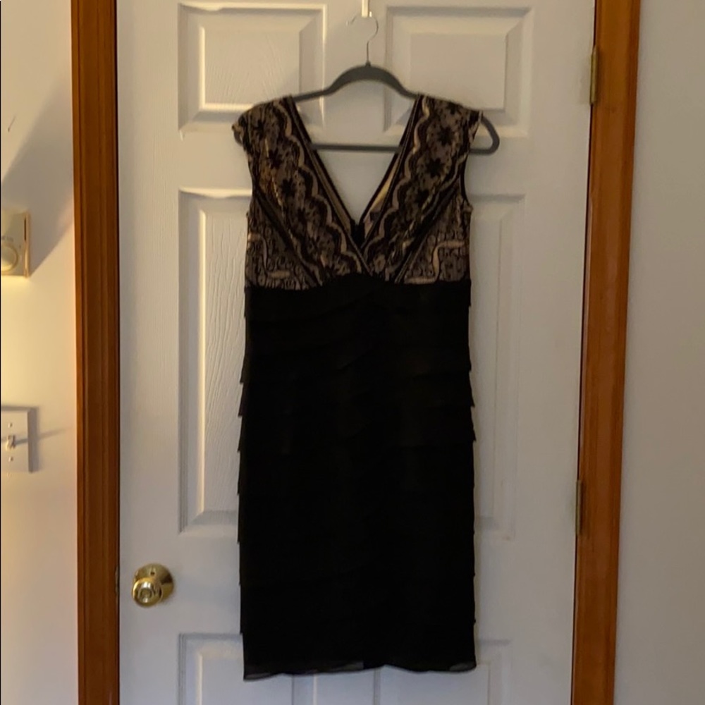 Beautiful semi formal dress with lace overlay